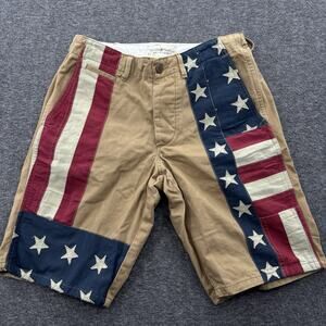 Ralph Lauren Denim & Supply American Flag USA Canvas Chino Shorts Size 30 EUC